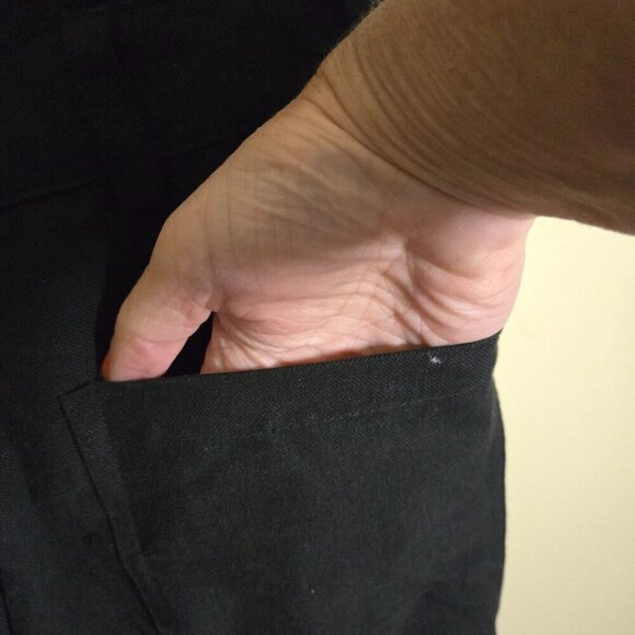 Skylar + Madison Black Wide Leg Spaghetti Strap 100% Linen Jumpsuit Size S - Picture 6 of 10